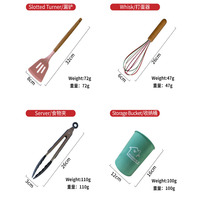 Nouvel ensemble d'ustensiles de cuisine intelligents 12 pièces en nylon et silicone pour la maison - Outils de pâtisserie compatibles lave-vaisselle, micro-ondes et four