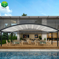Auvent de pergola motorisé personnalisé en aluminium imperméable avec caractéristiques anti-pluie réglables pour l'espace extérieur