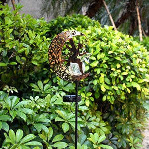Luz solar de jardín con diseño de luna de hadas, LED, impermeable, para exteriores, con estaca, para decoración de patio y jardín. - Product Image 1
