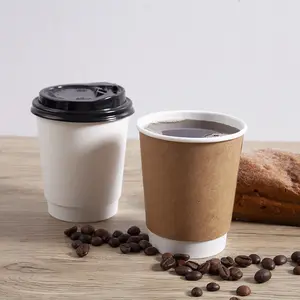 定制印刷8盎司徽标免费设计一次性单壁纸咖啡杯，带pp塑料盖饮料