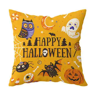 Halloween Home Decoratie Cartoon Pompoen Vleermuis Ghost Kussensloop Horror Halloween Kussenhoes Halloween Ornament