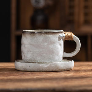 Ensemble créatif rétro de tasse à café et d'une assiette, tasse à eau en céramique pour le thé de l'après-midi - Product Image 3