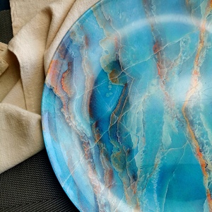 Assiettes décoratives en plastique écologiques SONYA DINNERWARE bleu océan de 13 pouces pour mariage et fête, vente en gros - Product Image 6