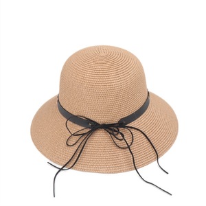 Sombrero de Paja Flexible de Ala Ancha con Cinta Negra y Mariposa, Protección Solar para la Playa, para Mujer 2024 - Product Image 3