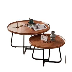Fabbrica <span class=keywords><strong>Outlet</strong></span> metallo soggiorno nuovo <span class=keywords><strong>Design</strong></span> moderno mobili in legno piccolo caffè tavolo <span class=keywords><strong>da</strong></span> tè rotondo - Product Image 1