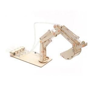 Assemblage Houten Graafmachine Model Diy Geassembleerd Hydraulische Digger Auto Student Science Handgemaakte Speelgoed Educatief Experiment Kit Set - Product Image 2