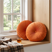 Coussin rond solide personnalisé, coussin de chaise créatif avec impression de logo, coussin de canapé-lit en velours citrouille