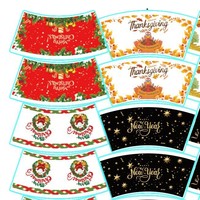 Assiettes décoratives en plastique motif sapin de Noël et flocon de neige, ensemble de décoration de table de fête, vaisselle de Noël