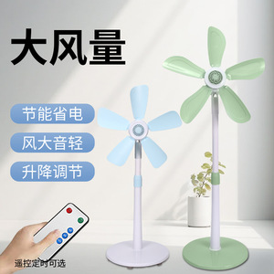 Electric Fan With Soft Blades Green Floor Fan Remote <b>Control</b> Energy Efficient For Home Bedroom Dormitory <b>Standing</b> Fan - Product Image 1
