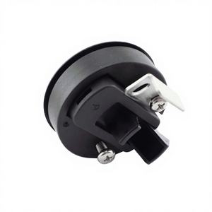 Serrure en plastique noir pour intérieurs de camping-car, serrure à loquet plat de type tirant, serrure de porte à bouton-poussoir, serrure plate ronde encastrée - Product Image 4