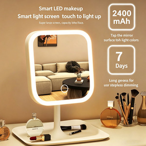 <strong>LED</strong> Lighted Square Desk <strong>Mirror</strong> Rechargeable 360 Rotated <strong>Vanity</strong> <strong>Mirror</strong> - Product Image 3