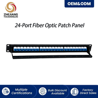 Panneau de brassage fibre optique 24 ports 19'' pour montage en rack, compatible LC SC, type tiroir coulissant, obturateur anti-poussière séparé, Plug-and-Play