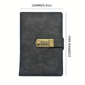 Diario A5 Engrosado Retro con Candado Cuero PU Bloc <span class=keywords><strong>de</strong></span> Notas Creativo para Estudiantes Regalo <span class=keywords><strong>de</strong></span> Escritura Segura y Privada - Product Image 4