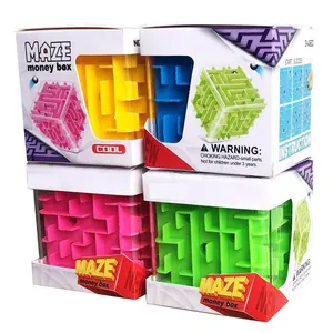 Cubo de plástico ABS para fiestas en 3D, juguete educativo de plástico para desarrollar la inteligencia, con forma de cubo laberinto