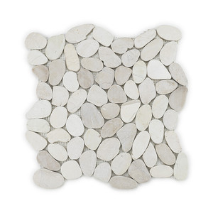 Piastrelle in Mosaico di Pietra Naturale Batu, Motivo Ciottoli Bianchi 12x12 Pollici per Decorazione Pareti e Pavimenti - Product Image 4