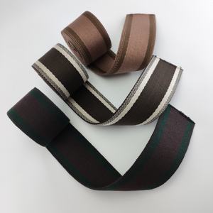 Sangle de sac en coton tissé de 50mm personnalisée en usine Sangle d'épaule à trois rayures - Product Image 2