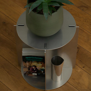 <span class=keywords><strong>Tavolino</strong></span> da Caffè Industriale Rotondo in Alluminio HUACHI, Autoassemblabile e Modulare, per Arredamento Soggiorno - Product Image 6