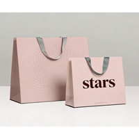 Sacs en papier personnalisés avec logo imprimé, sacs de shopping de luxe pour vêtements, sacs cadeaux recyclables pour boutique avec ruban et corde