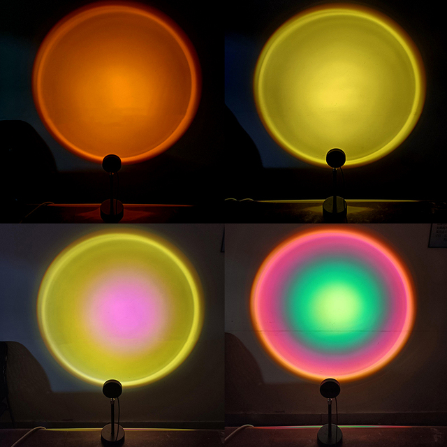 High Quality Cheap Price Low Shipping Cost Aluminum Alloy Sunset Projector Lamp LED Sunset Projection Light Halo Lamp
