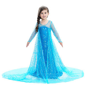Carnaval <span class=keywords><strong>luxe</strong></span> paillettes <span class=keywords><strong>Elsa</strong></span> princesse Costumes film Anime filles anniversaire habiller reine des neiges <span class=keywords><strong>Elsa</strong></span> robe enfants Halloween Costumes - Product Image 2