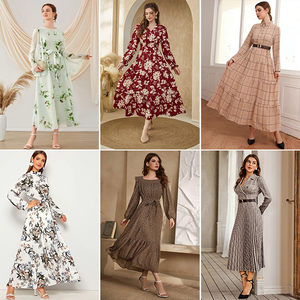 Robes décontractées pour femmes, vêtements de mode, nouvelle tendance, vente chaude, robe élégante pour femme mature, coton/polyester/soie, modèle QZ-065 - Product Image 4