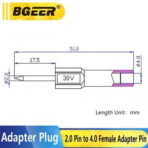 2mm Bananenstecker auf 4mm Buchse Adapter - Massiver Kupfer Spritzguss Laternenstecker - Product Image 5
