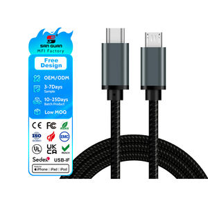 Cable de Datos Tipo-C a Micro <span class=keywords><strong>USB</strong></span> con Conexión OTG y Carga Rápida para Teléfonos Android, Computadoras y Cámaras - Product Image 1