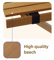 Table de camping pliante portable en bois massif de hêtre pour le camping et les pique-niques, mobilier d'extérieur