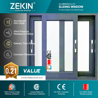 Doppelt Gehärtetes Glas Wohn-Aluminium-Schiebefenster Schalldicht Winddicht Thermisch Getrennt NOA CE
