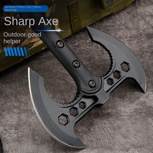 Công Nghiệp Ngoài Trời Survival Cắm Trại Tomahawk Double-Lưỡi Tự Vệ Chiến Thuật Tay Thép Không Gỉ Núi Rìu - Product Image 4