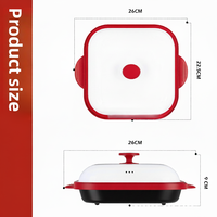 Plat de cuisson multifonction de qualité alimentaire pour four à micro-ondes : idéal pour faire frire, rôtir, cuire le ventre de porc, le bacon, les ailes de poulet et les steaks.