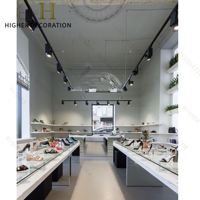 Vitrine d'exposition haut de gamme moderne pour vêtements et chaussures avec éclairage LED, meuble d'étagère murale pour magasins de détail
