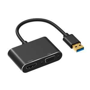 <span class=keywords><strong>สาย</strong></span>แปลงอะแดปเตอร์ 2 in 1 USB 3.0 เป็น 4k HDTV VGA หญิง แบบสองช่องสัญญาณ - Product Image 1