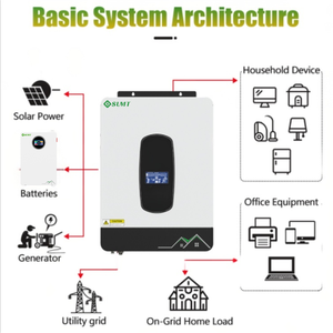 Convertisseur solaire hors réseau <span class=keywords><strong>2200VA</strong></span> 1800W Sumry Onde sinusoïdale pure Contrôleur MPPT Batterie au lithium Système d'alimentation électrique domestique - Product Image 4