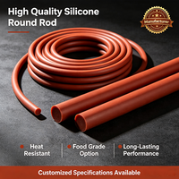 Tige ronde en silicone résistant à la chaleur de haute qualité, diamètre personnalisé, cordon en caoutchouc silicone solide de 1 mm à 50 mm