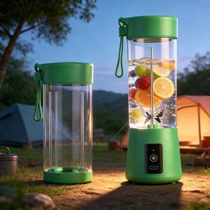 Mini-blender portable silencieux 400 ml en acier inoxydable 304, 6 lames, presse-agrumes automatique pour la maison, le bureau et le camping - Product Image 1