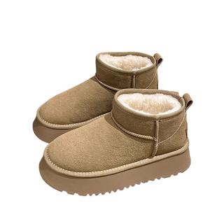 2025 <b>Women's</b> Thick-Soled <b>Snow</b> Boots New Autumn/Winter Style Slip-On Fleece-Lined Thick and Warm Cotton <b>Shoes</b> with PU Insole - Product Image 4