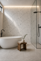 Mosaïque en marbre blanc de Carrare, pierre naturelle, feuille à dos maillé, mosaïque carrée et rectangulaire pour mur et sol de salle de bain et douche