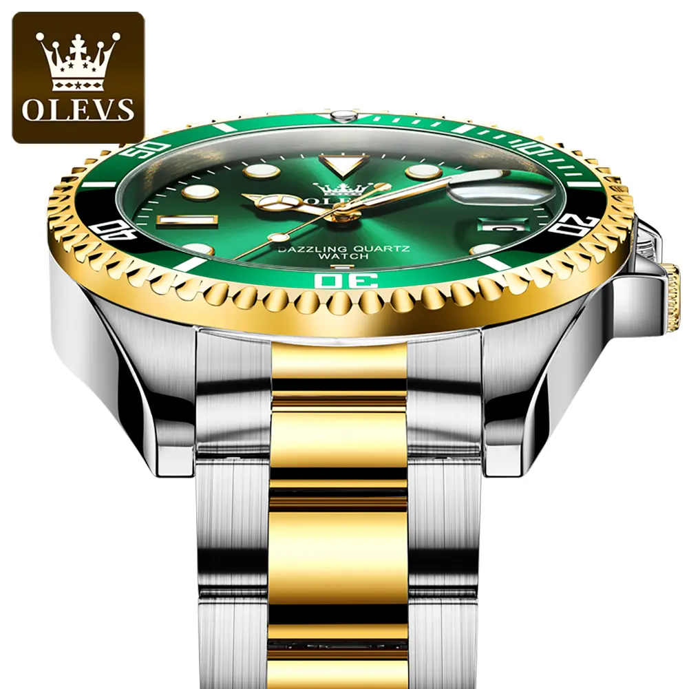 OLEVS-Reloj de pulsera de cuarzo para hombre, cronógrafo de negocios a la moda, marca de lujo, 5885, proveedor en China