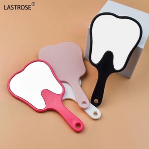 Cute Teeth Handle Handheld <b>Makeup</b> Mirror with Lighting New Dental Promotion Advertising Plastic Mirror <b>Makeup</b> <b>Tool</b> - Product Image 1