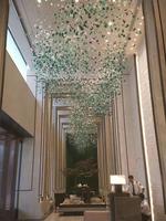 Lustre en verre sur mesure de grande taille pour hôtels, éclairage intérieur suspendu, hauteur réglable, lampe de plafond pour hall