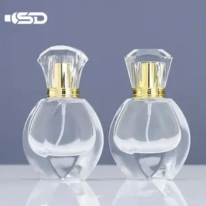 Bouteille de parfum basse quantité minimale de commande presse 30ml Logo personnalisé ODM forme de poire cristal vaporisateur bouteille de parfum pour le corps