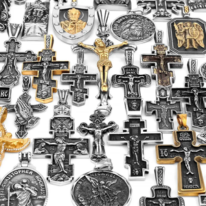 Colgante de Cruz de Acero Inoxidable 316L al por Mayor, Pieza de Jesús, San Miguel, San Cristóbal, Joyería Religiosa Resistente al Deslustre, Listo para Enviar - Product Image 2