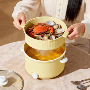 Casserole électrique multifonctionnelle 3L avec revêtement antiadhésif, cuisson rapide 1000W avec arrêt automatique et protection contre la surchauffe - Product Image 4