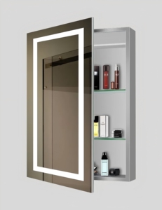 Miroir de salle de bain à désembuage éclairé économique Petite <span class=keywords><strong>armoire</strong></span> à <span class=keywords><strong>pharmacie</strong></span> pour maison et hôtel pour vanités de salle de bain - Product Image 2