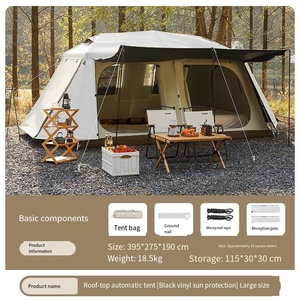 <span class=keywords><strong>Tente</strong></span> <span class=keywords><strong>de</strong></span> camping gonflable portable pour 12 personnes, pliable, épaisse, imperméable, pour la nuit en plein air, en Oxford, avec une chambre - Product Image 3