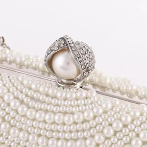 Pochette haut de gamme élégante irisée perle plissée conception soirée sac pour femme pour la fête Date Walk - Product Image 5