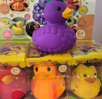 Jouet Squishy Canard Fruité Ananas en Caoutchouc Souple à Rebond Rapide, Anti-stress et de Décompression, Boîte Mystère, Vente en Gros