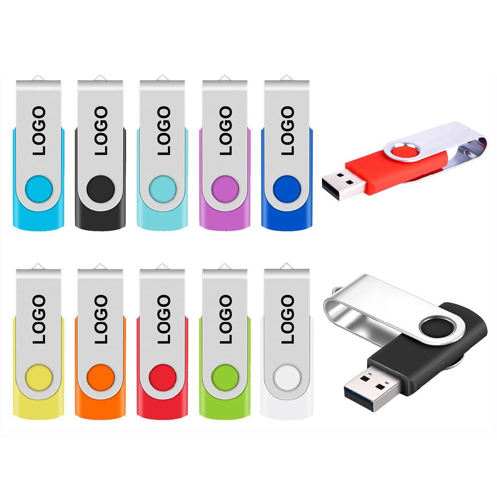 Unidad flash USB giratoria personalizada de metal 4GB 8GB Regalo corporativo
