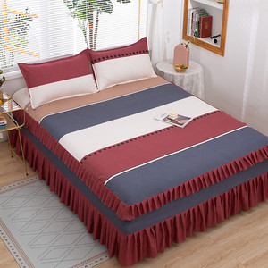 Giá Rẻ Sợi Nhỏ Thoải Mái Bộ Đồ Giường Sang Trọng Giường Bìa Hiện Đại Hoa Nhà Máy In Dày Được Trang Bị Tấm Váy 3Pcs Giường Váy Bộ - Product Image 6